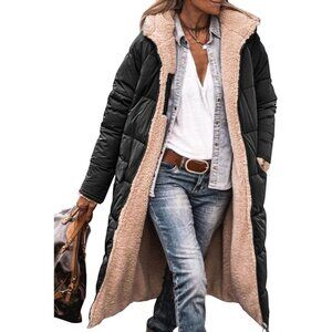 Women's 2026 Winter Fashion Clothes Oversized Shearling Fleece Long Coats Jacket